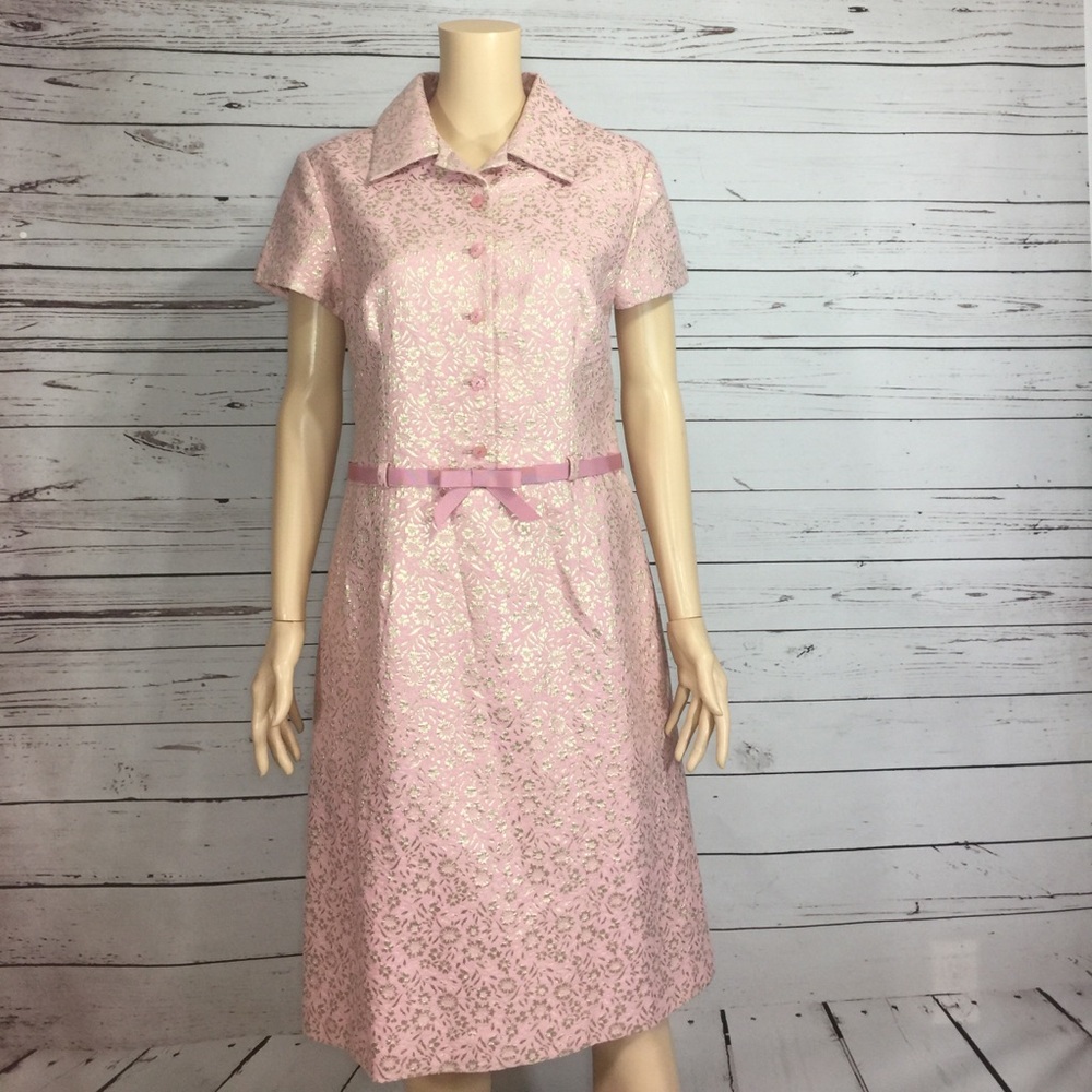 Sara Campbell Pink Lace Midi Dress